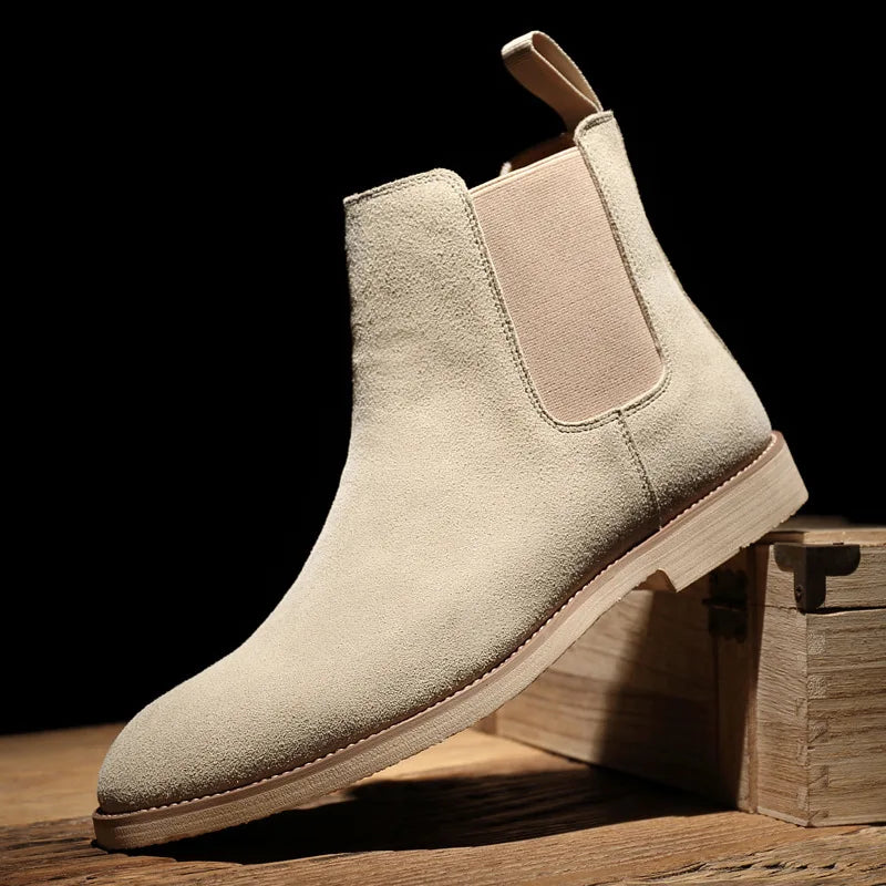 Men's Retro Chelsea Boots - Medium-High Ankle Design