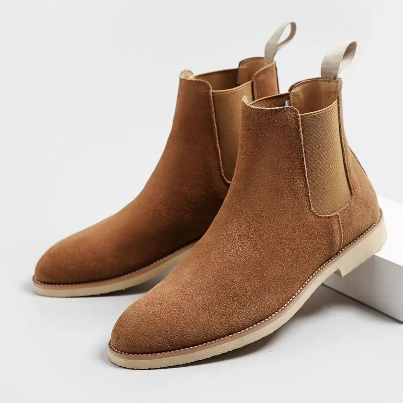 Men's Retro Chelsea Boots - Medium-High Ankle Design