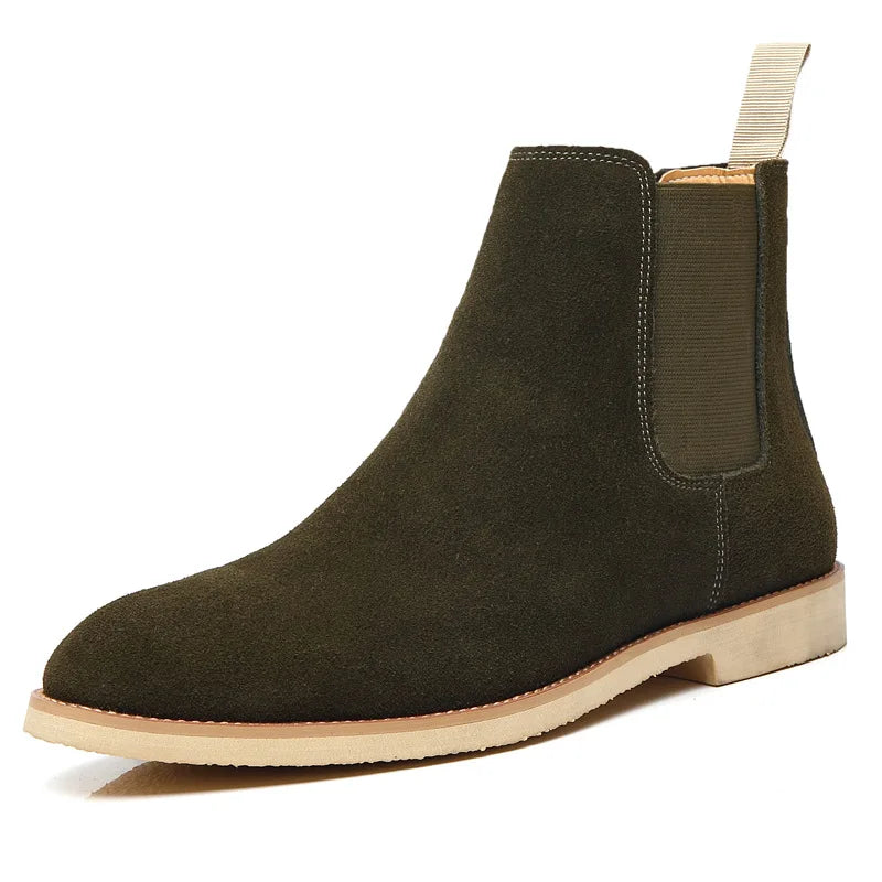 Men's Retro Chelsea Boots - Medium-High Ankle Design