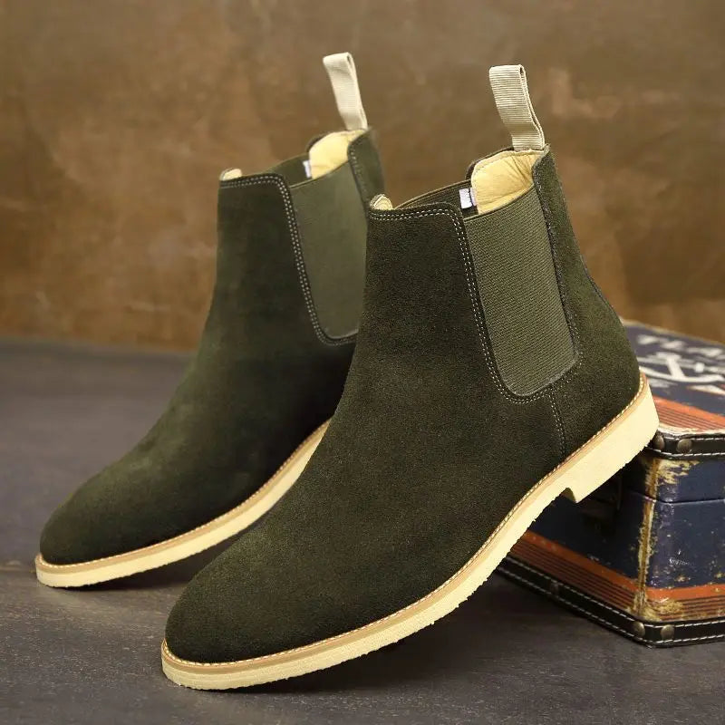 Men's Retro Chelsea Boots - Medium-High Ankle Design