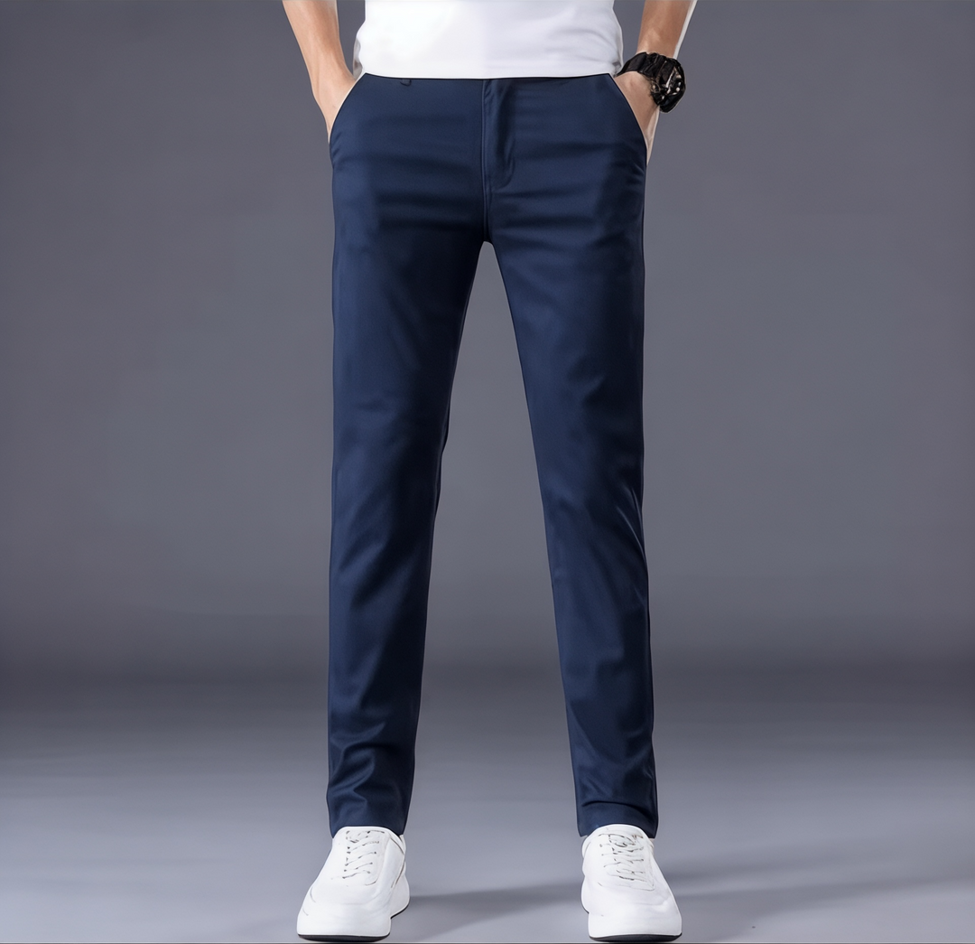 Men's Slim Fit Cotton Trousers - Classic Smart Casual