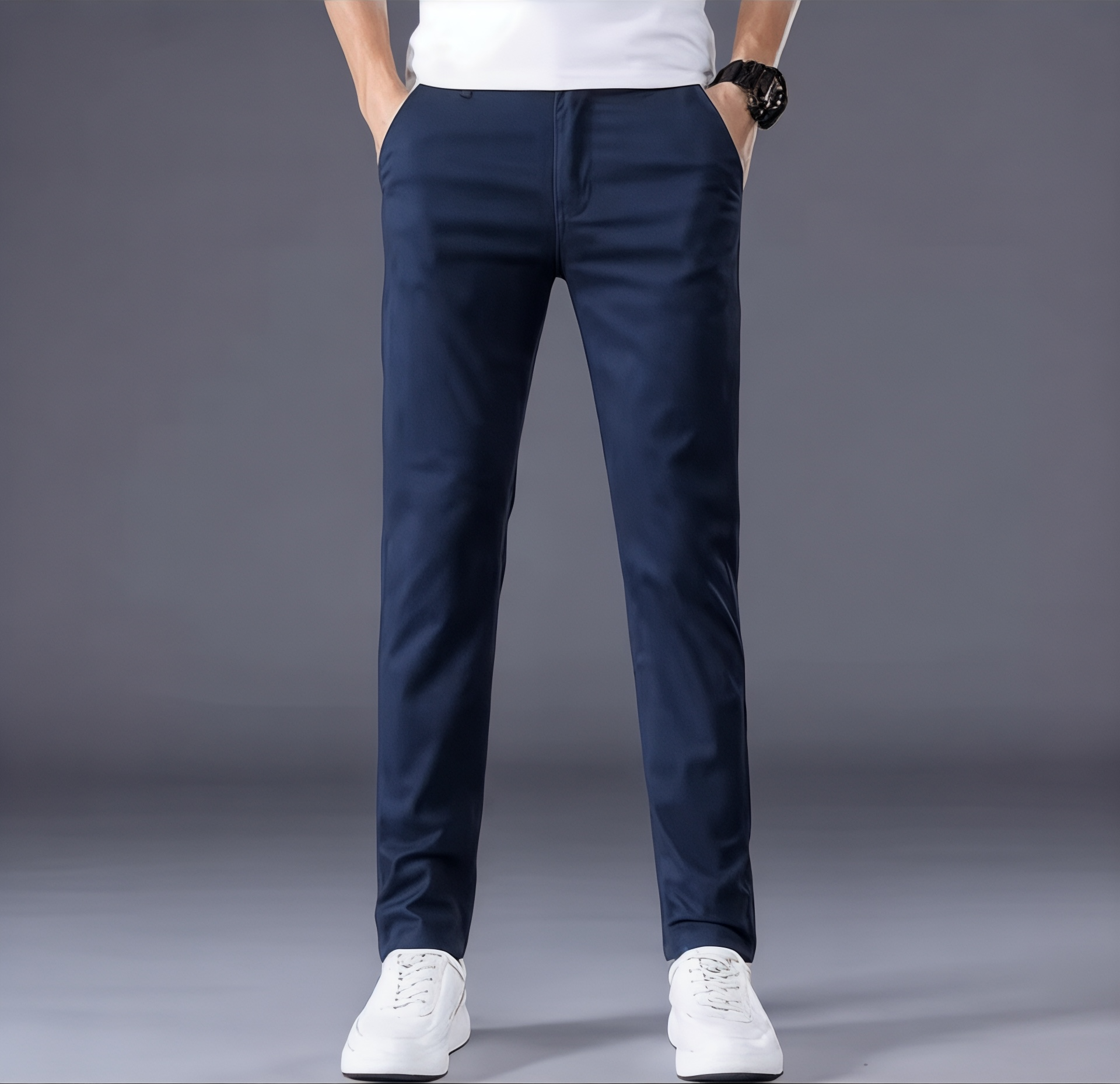 Men's Slim Fit Cotton Trousers - Classic Smart Casual