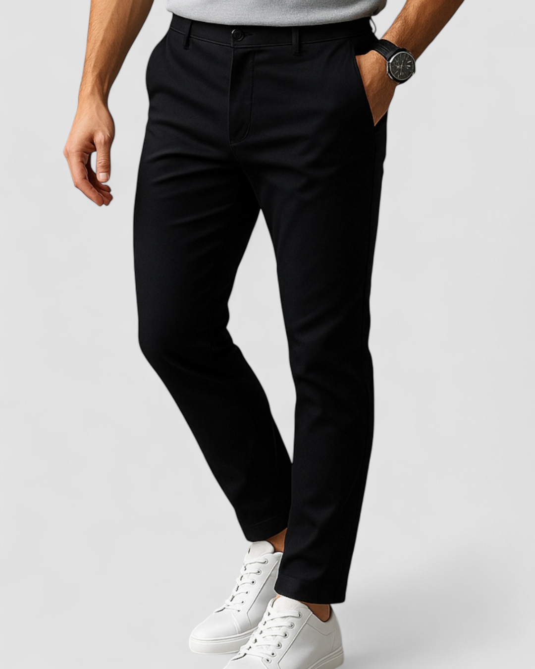 Men's Slim Fit Cotton Trousers - Classic Smart Casual