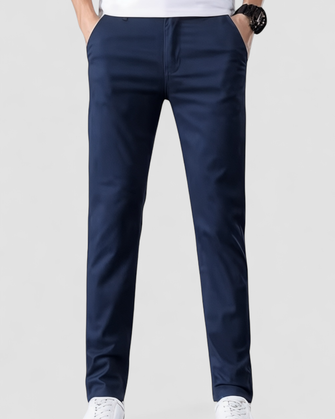 Men's Slim Fit Cotton Trousers - Classic Smart Casual