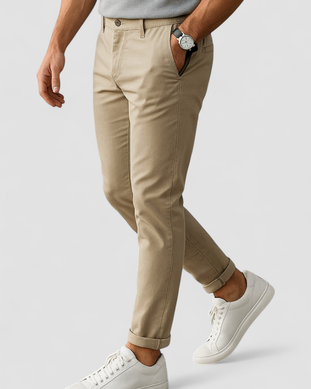 Men's Slim Fit Cotton Trousers - Classic Smart Casual
