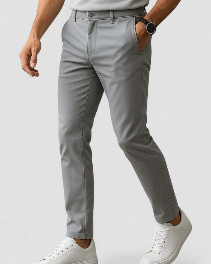 Men's Slim Fit Cotton Trousers - Classic Smart Casual