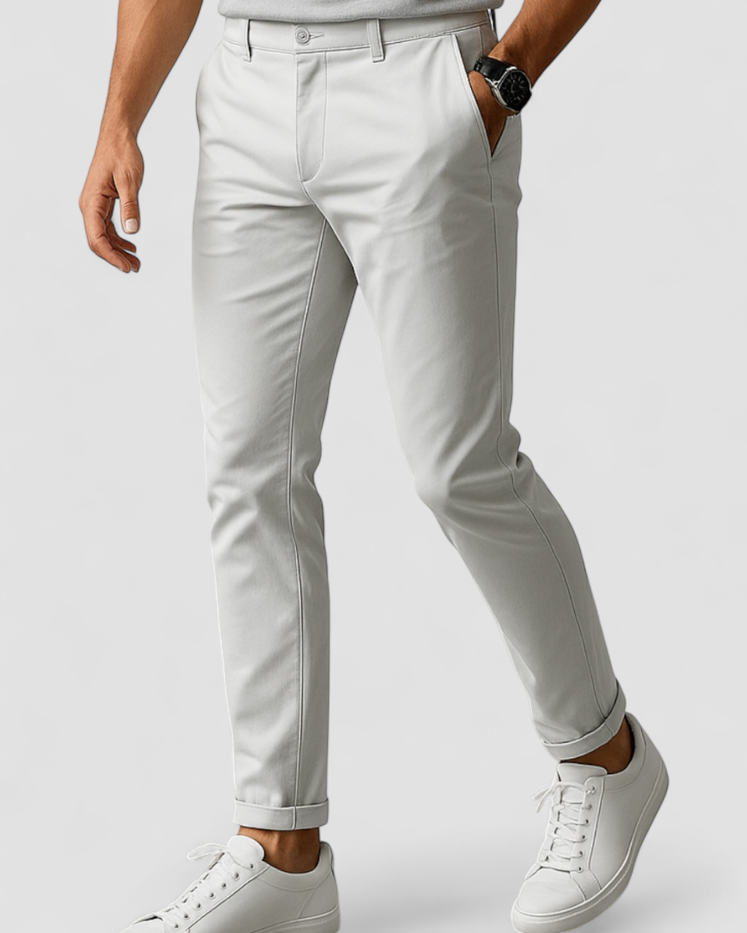 Men's Slim Fit Cotton Trousers - Classic Smart Casual