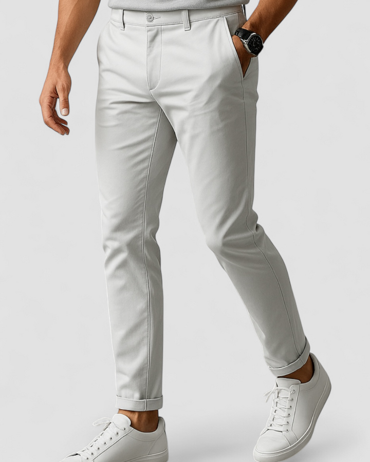 Men's Slim Fit Cotton Trousers - Classic Smart Casual