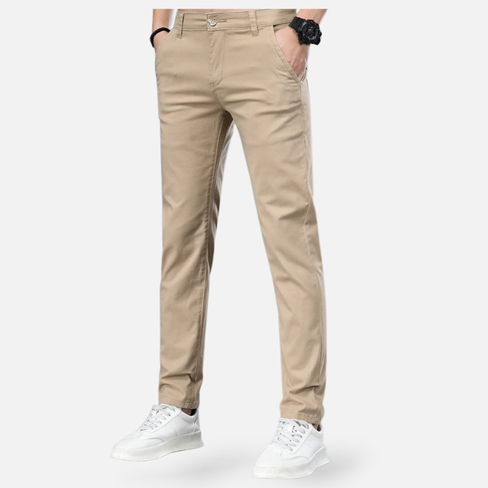 Men's Slim Fit Cotton Trousers - Classic Smart Casual