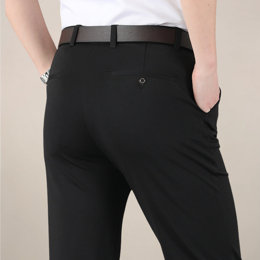Men's Slim Fit Stretch Waist Trousers - Smart Casual Wear