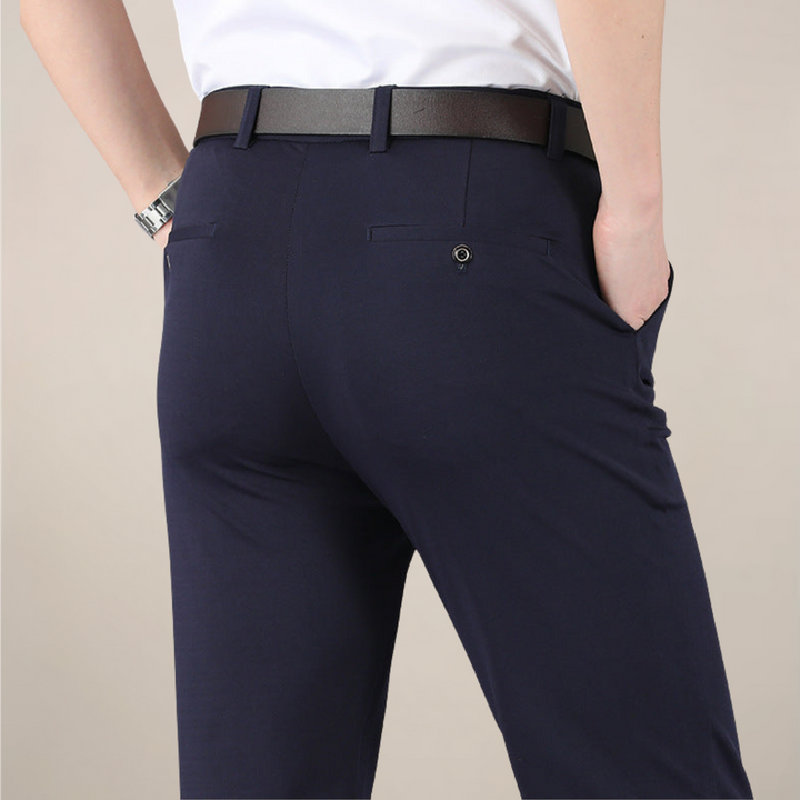 Men's Slim Fit Stretch Waist Trousers - Smart Casual Wear