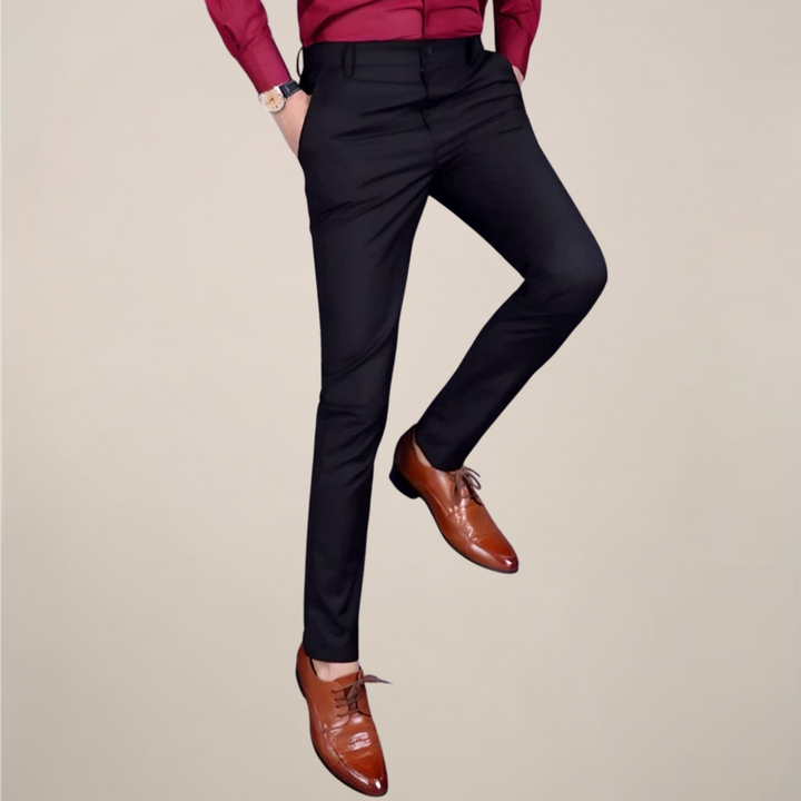 Men's Slim Fit Stretch Waist Trousers - Smart Casual Wear