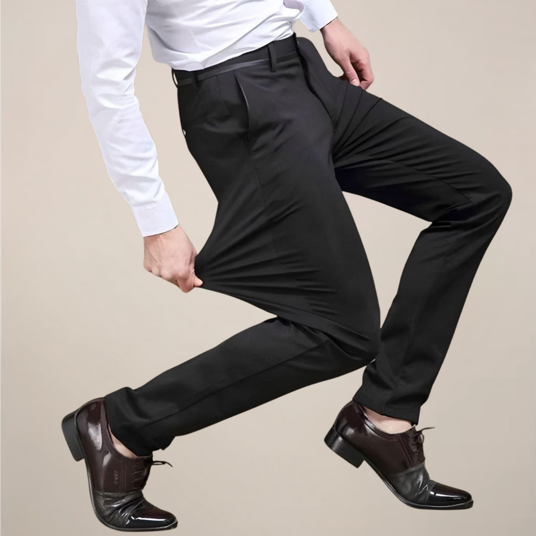 Men's Slim Fit Stretch Waist Trousers - Smart Casual Wear
