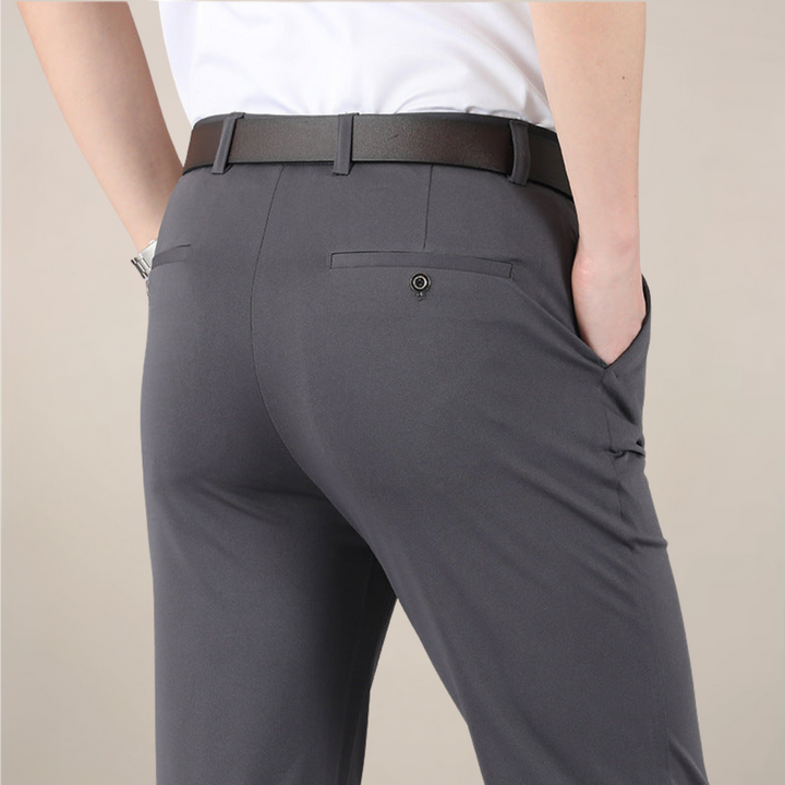 Men's Slim Fit Stretch Waist Trousers - Smart Casual Wear