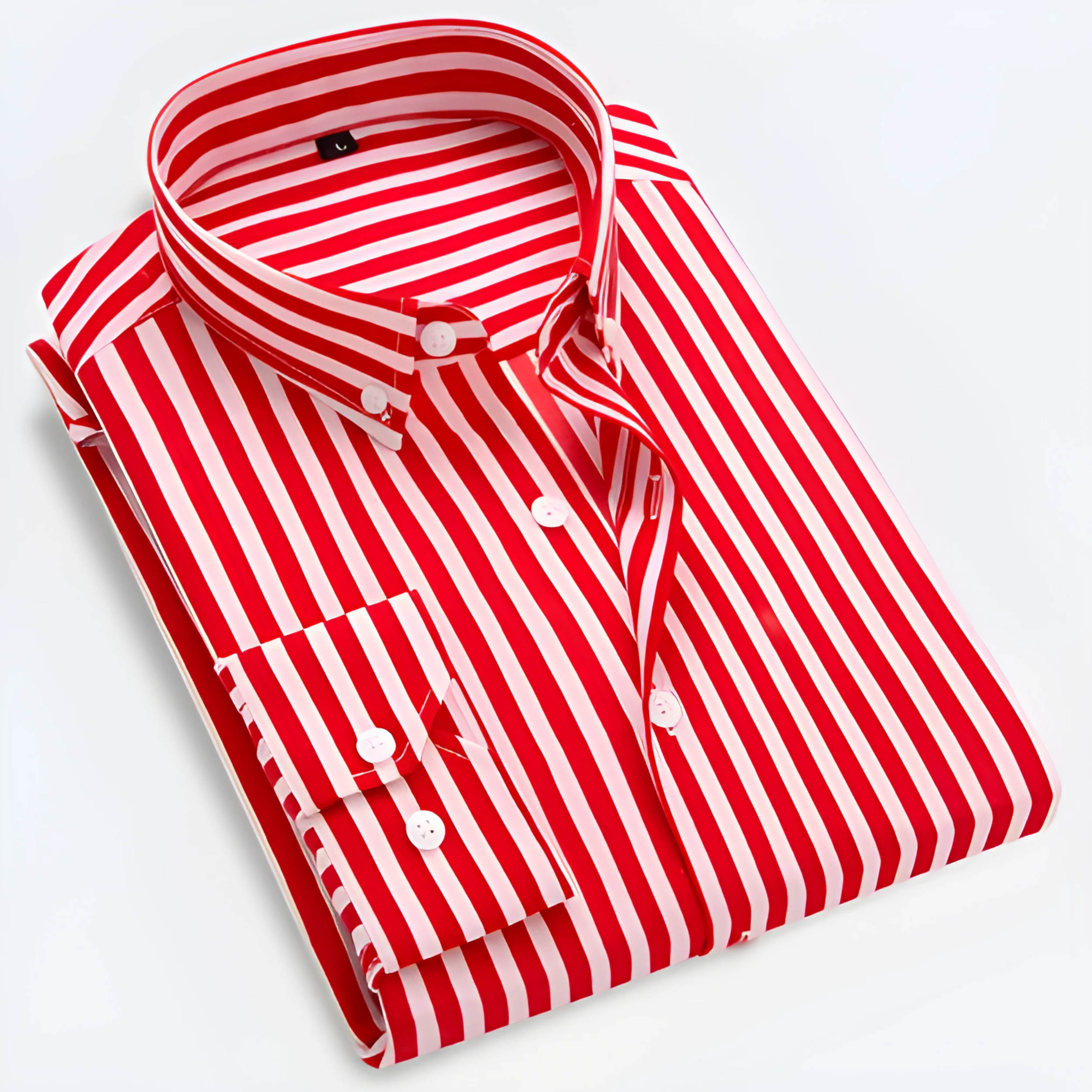 Men's Striped Cotton Long Sleeve Shirt - Smart Casual