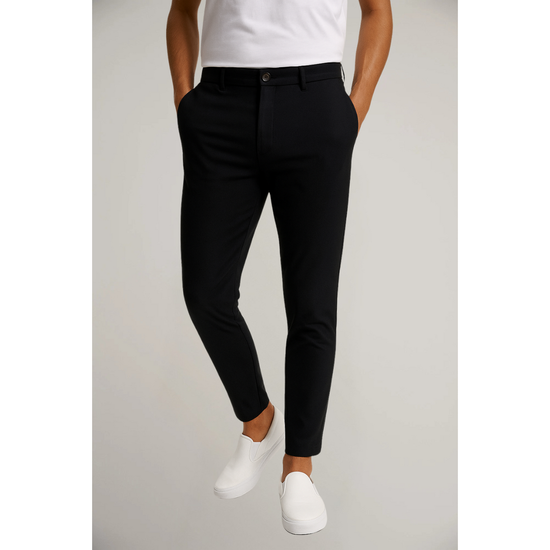 Men's Classic Flat-Front Trousers - Relaxed Fit Workwear