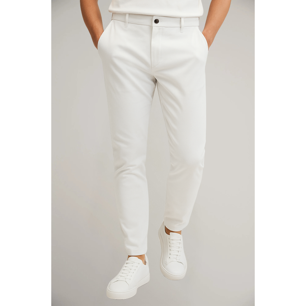 Men's Classic Flat-Front Trousers - Relaxed Fit Workwear