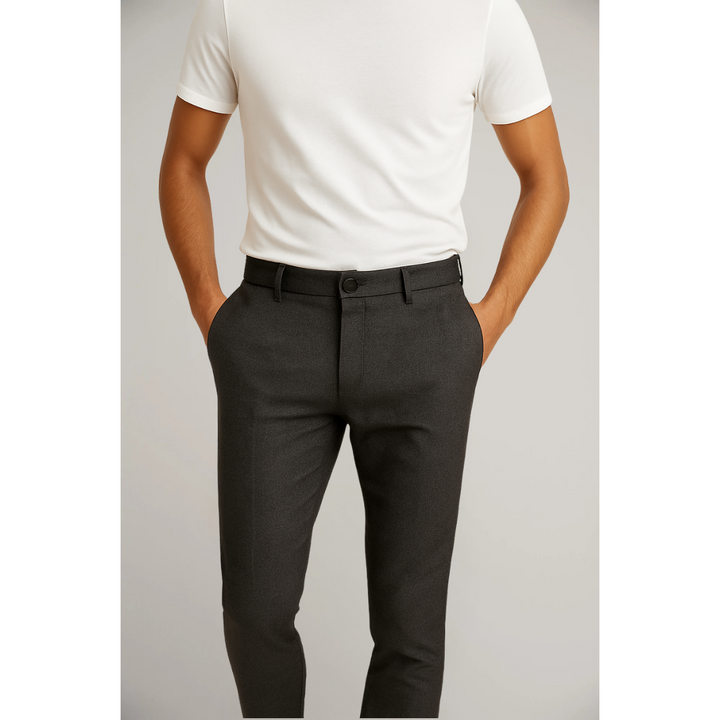 Men's Classic Flat-Front Trousers - Relaxed Fit Workwear