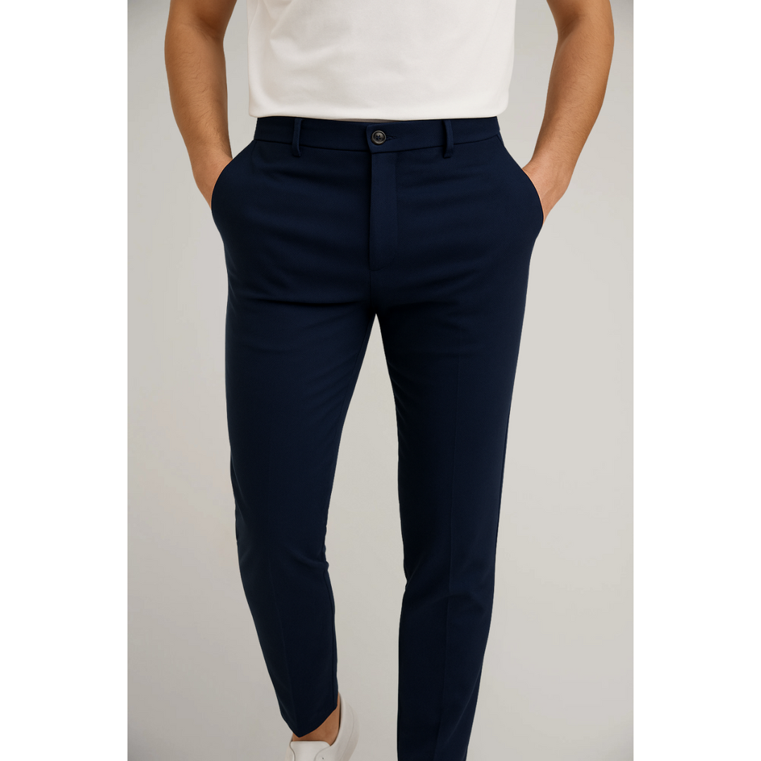 Men's Classic Flat-Front Trousers - Relaxed Fit Workwear