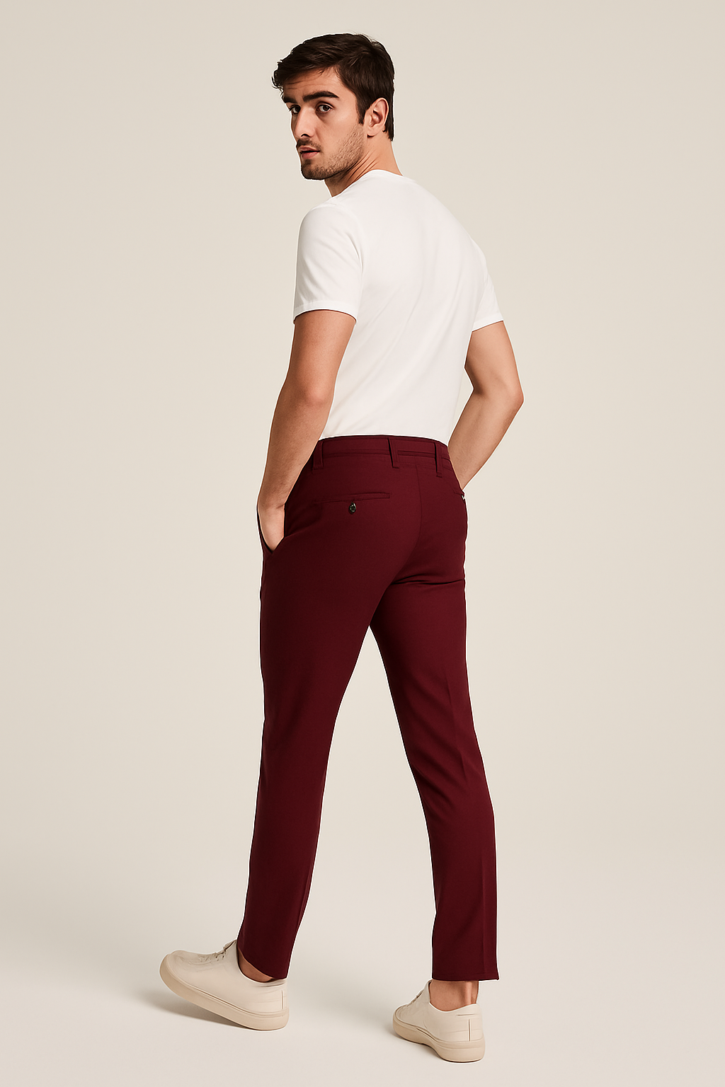 Men's Classic Flat-Front Trousers - Relaxed Fit Workwear