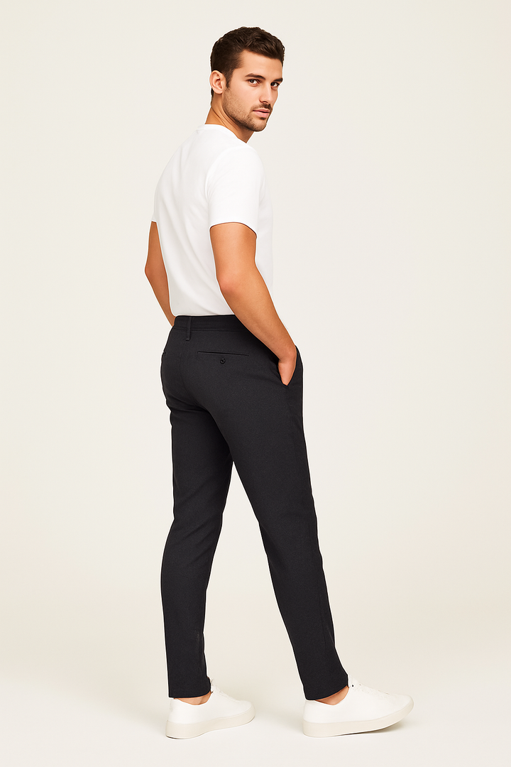 Men's Classic Flat-Front Trousers - Relaxed Fit Workwear