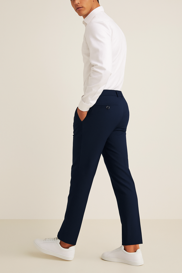 Men's Classic Flat-Front Trousers - Relaxed Fit Workwear