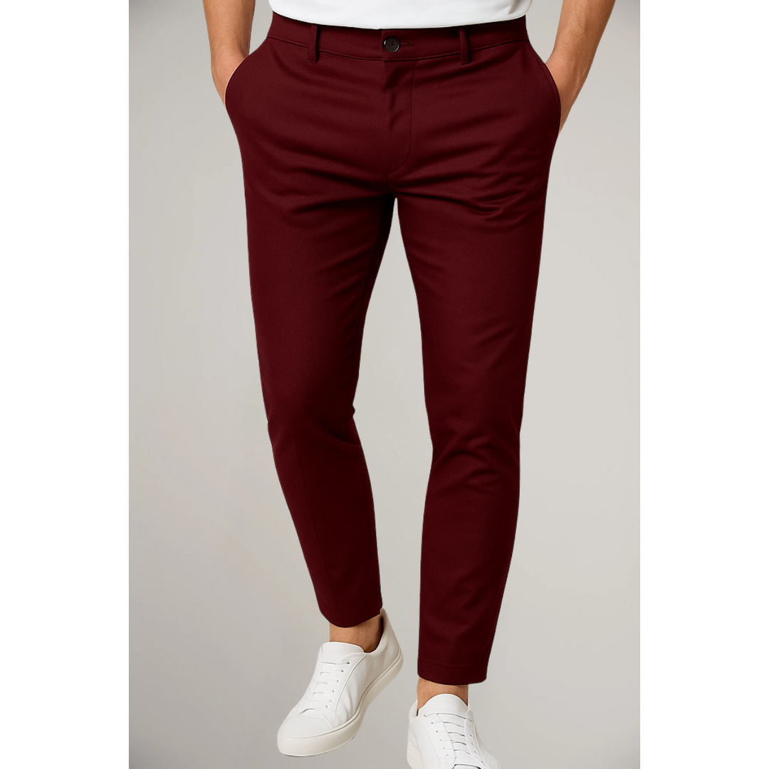 Men's Classic Flat-Front Trousers - Relaxed Fit Workwear