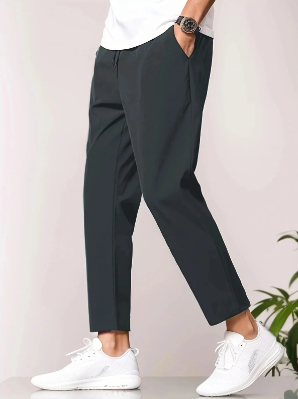 Men's Tapered Casual Pants - Lightweight Relaxed Fit for Travel