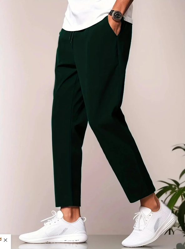 Men's Tapered Casual Pants - Lightweight Relaxed Fit for Travel