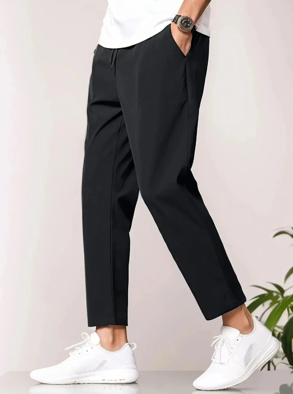 Men's Tapered Casual Pants - Lightweight Relaxed Fit for Travel