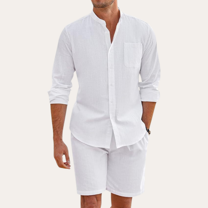 Men's Floral Print Shirt and Shorts Set - Summer Casual