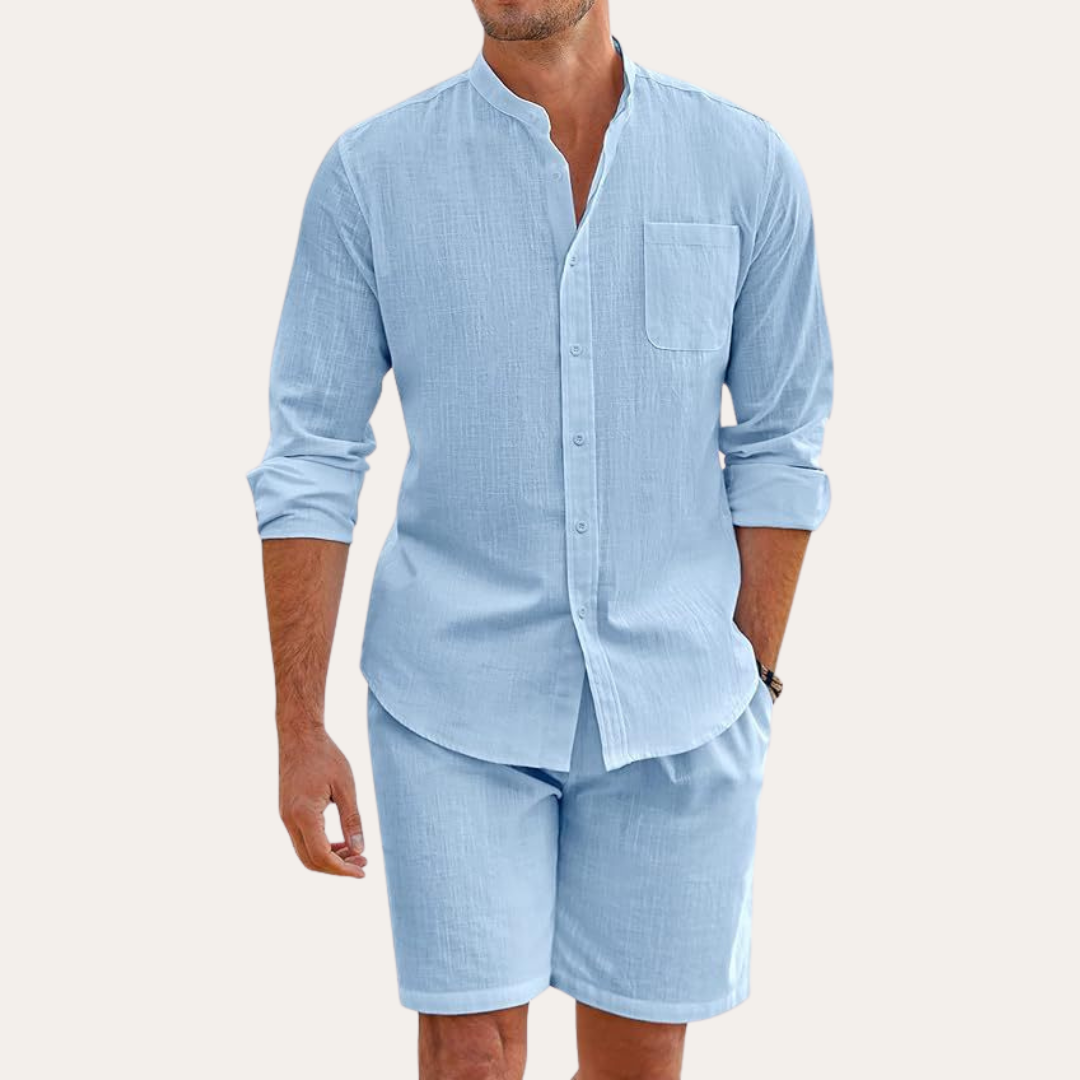 Men's Floral Print Shirt and Shorts Set - Summer Casual