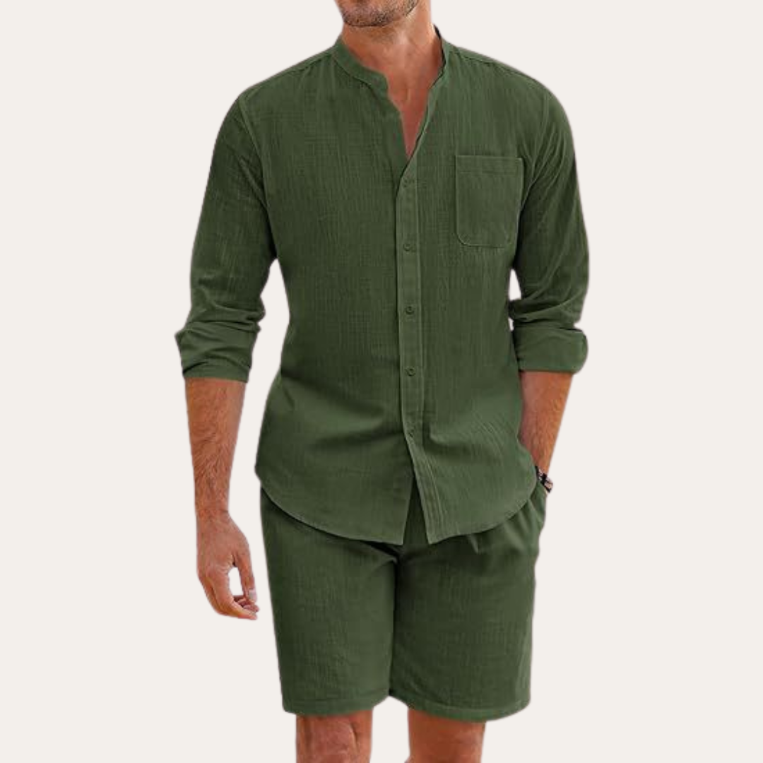 Men's Floral Print Shirt and Shorts Set - Summer Casual