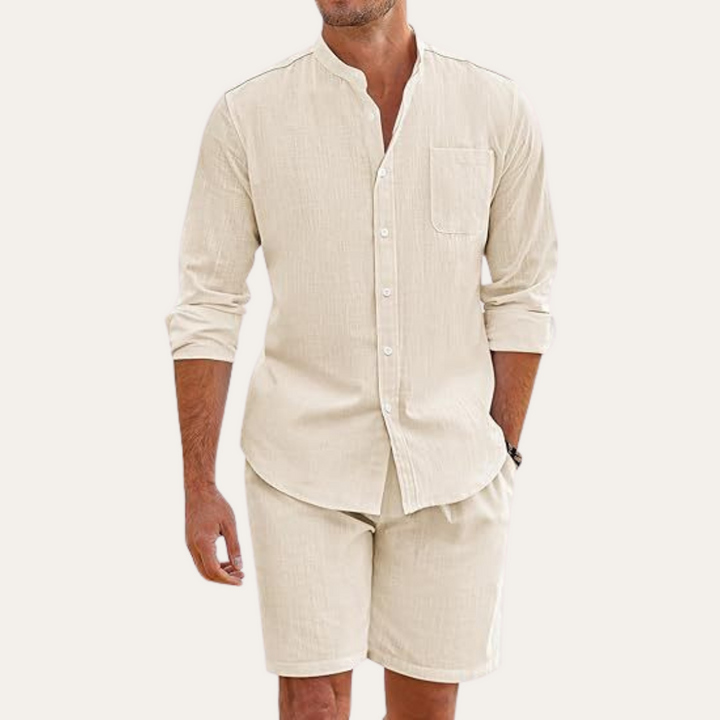 Men's Floral Print Shirt and Shorts Set - Summer Casual