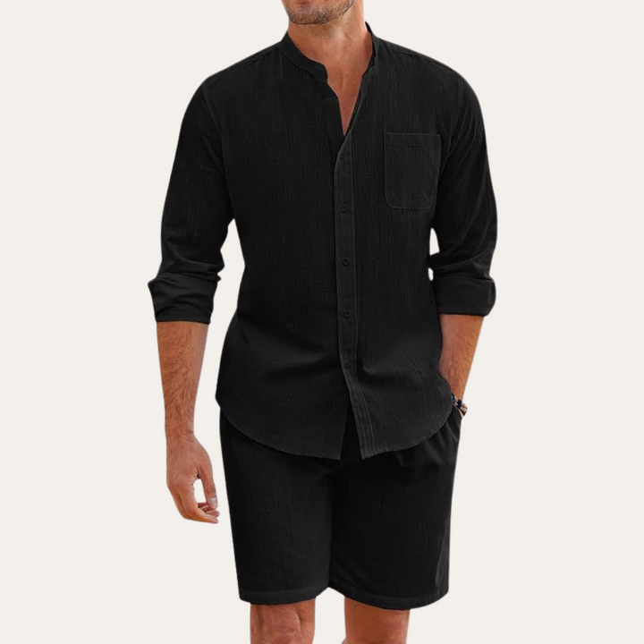 Men's Floral Print Shirt and Shorts Set - Summer Casual