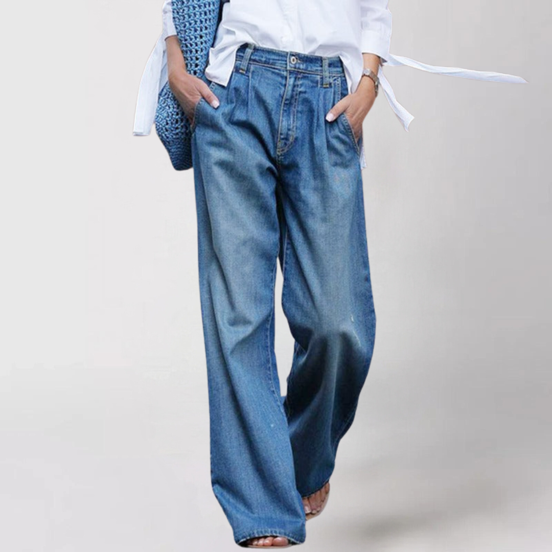 Mira | Women's High-Waisted Denim Pants, Casual