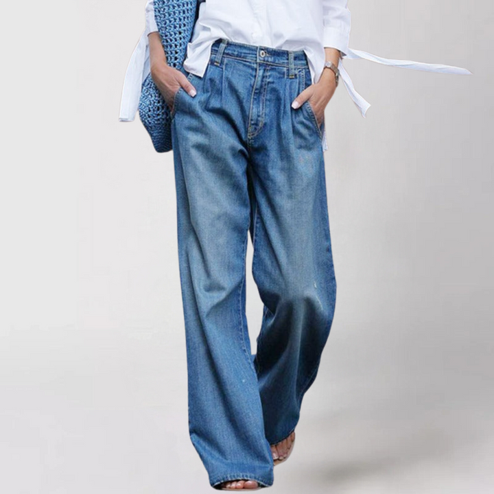Mira | Women's High-Waisted Denim Pants, Casual