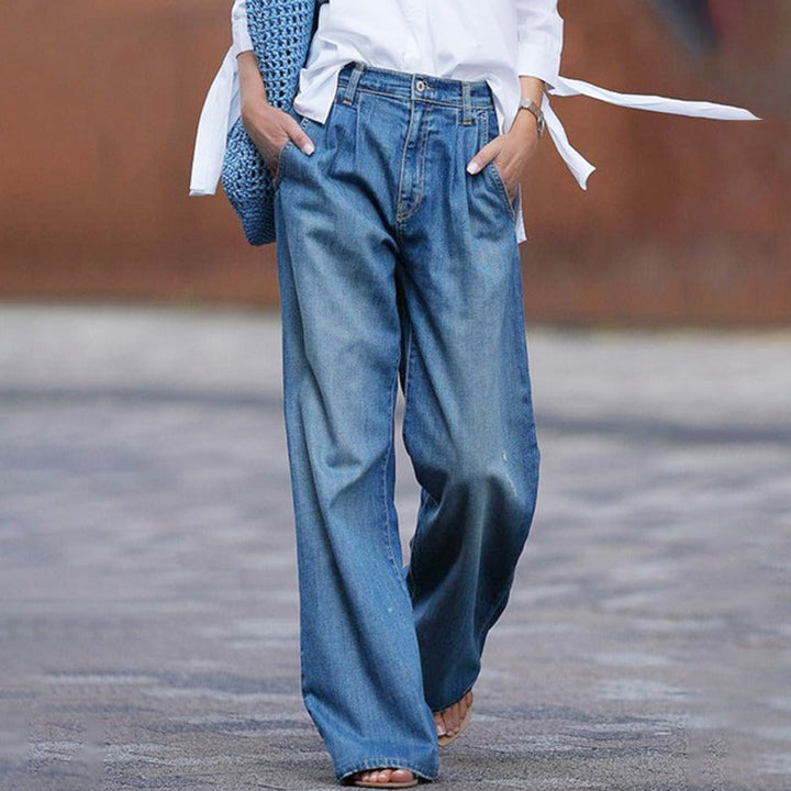 Mira | Women's High-Waisted Denim Pants, Casual