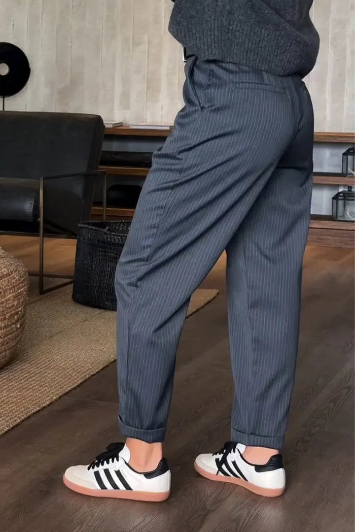 Samantha | Women's High-Waist Straight Leg Pants, Casual