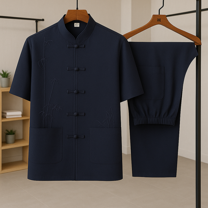 Men's Casual Knit Shirt and Pants Set - Everyday Wear