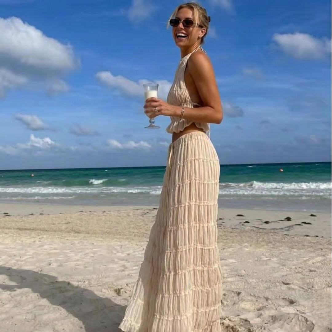 Emma | Women's Maxi Dress Set with Open Back, Summer