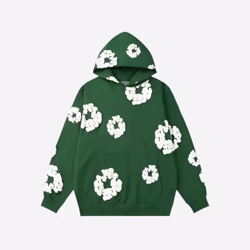 Printed Denim-Style Hoodie – Unisex Streetwear Sweatshirt
