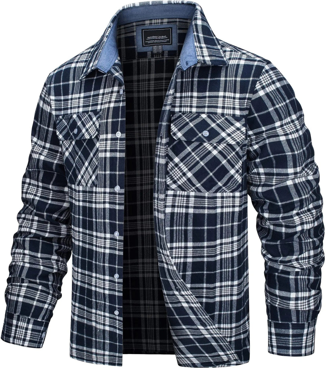 Men's Casual Checked Cotton Flannel Shirt Jacket - Everyday Wear