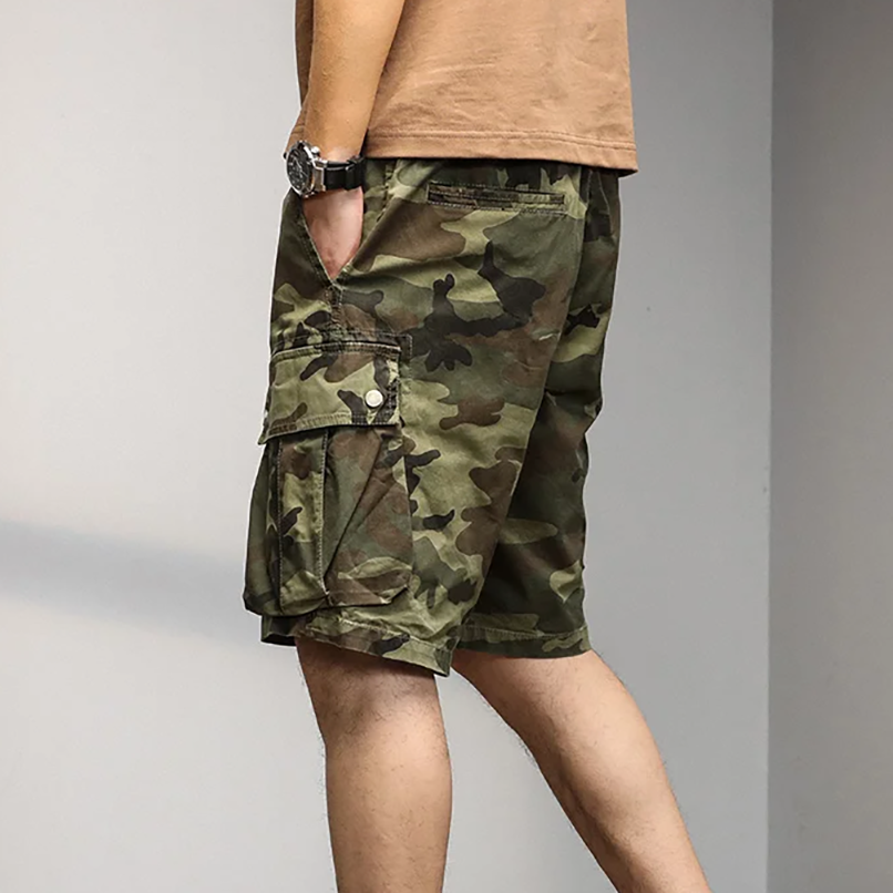 Men's Camo Cotton Shorts - Casual