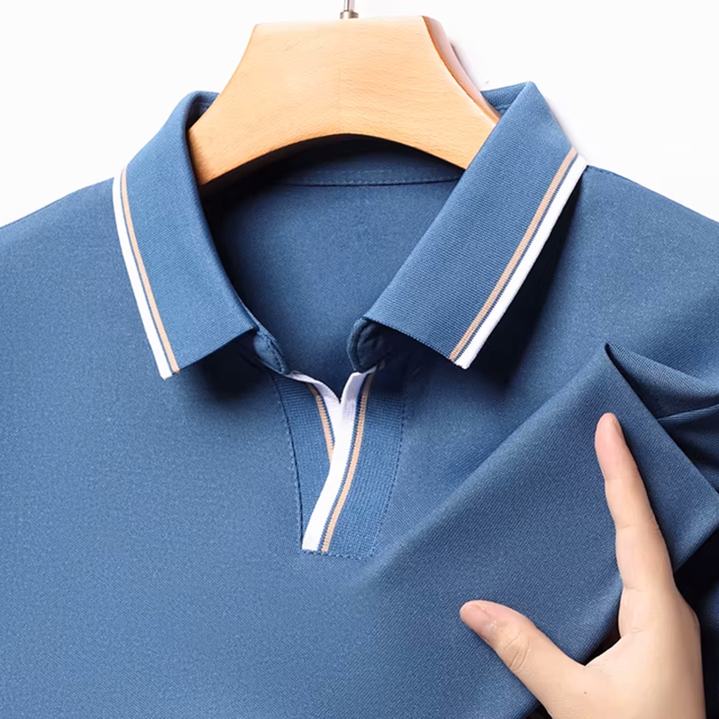 Men's Silk Polo Shirt - Relaxed Fit Casual Wear