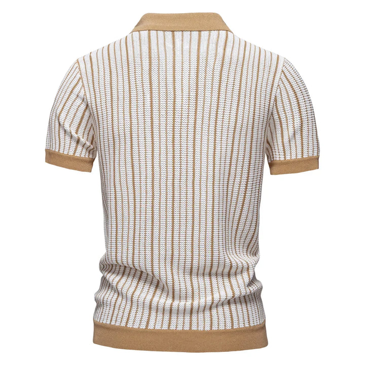Men's Textured Knit Polo - Classic Fit Casual Wear