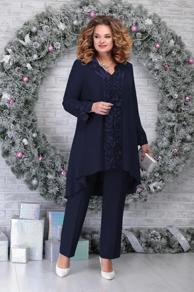 Marlene | Women's Plus Size Embroidered 3-Piece Set
