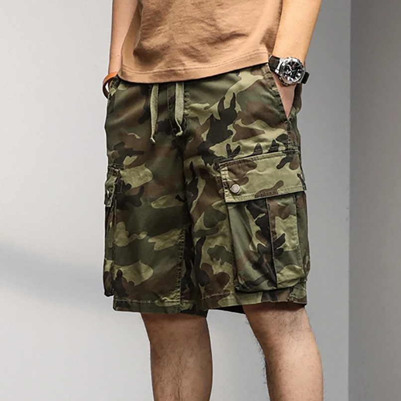 Men's Camo Cotton Shorts - Casual