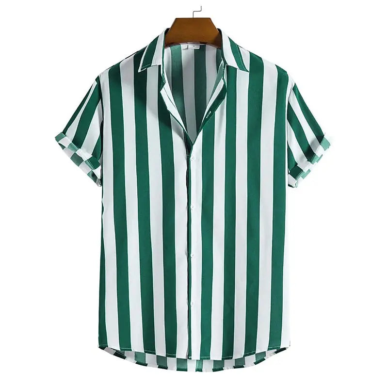Men's Casual Cotton Short Sleeve Shirt - Summer Beach