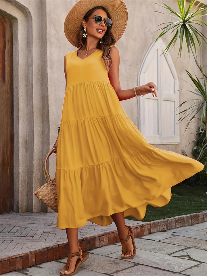 Women's Tiered Maxi Dress - Summer Chiffon
